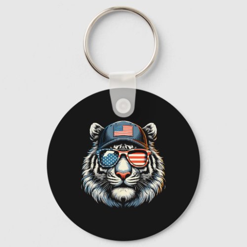 American Sungles Tiger Shades 4th Of July Mens  Keychain