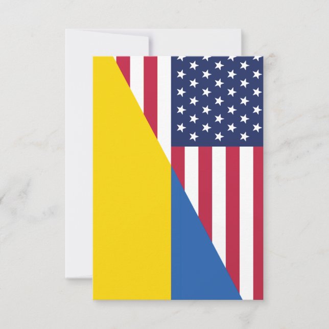 American support toward Ukraine Sherpa Blanket Thank You Card (Front)