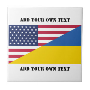 American support towards Ukraine Throw Pillow Ceramic Tile