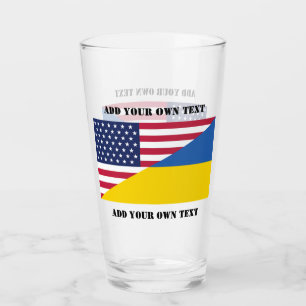 American support towards Ukraine Throw Pillow Glass