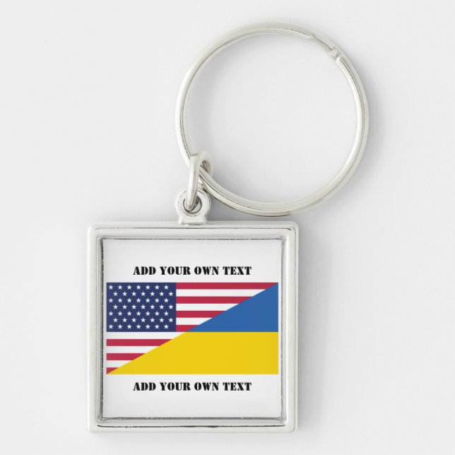 American support towards Ukraine Throw Pillow Keychain (Front)