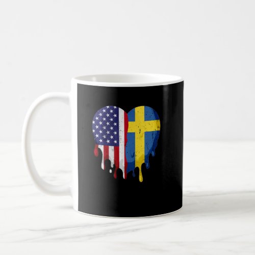 American Swedish Heritage Month Sweden Flag Heart  Coffee Mug