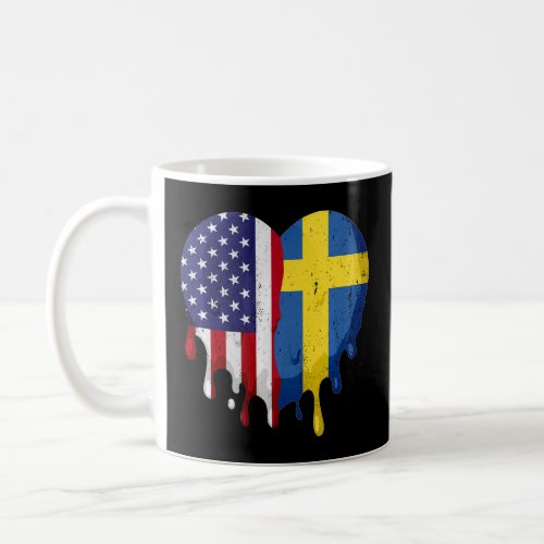 American Swedish Heritage Month Sweden Flag Heart  Coffee Mug