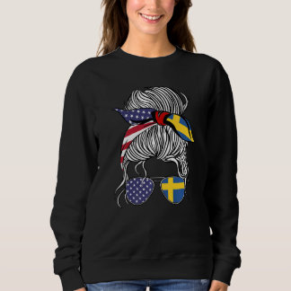 American Swedish Patriot Flag Women Girl Sweden Gr Sweatshirt