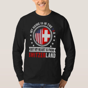 American Swiss Flag Heart from Switzerland America T-Shirt