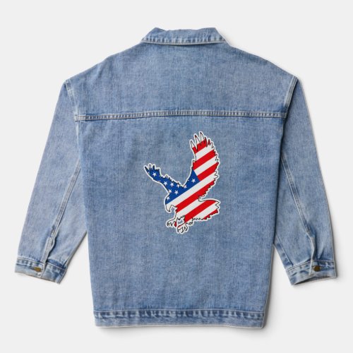 American Symbol Of The Eagle  Denim Jacket