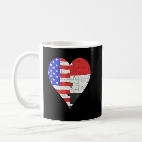 American Syrian Flag Heart  Coffee Mug