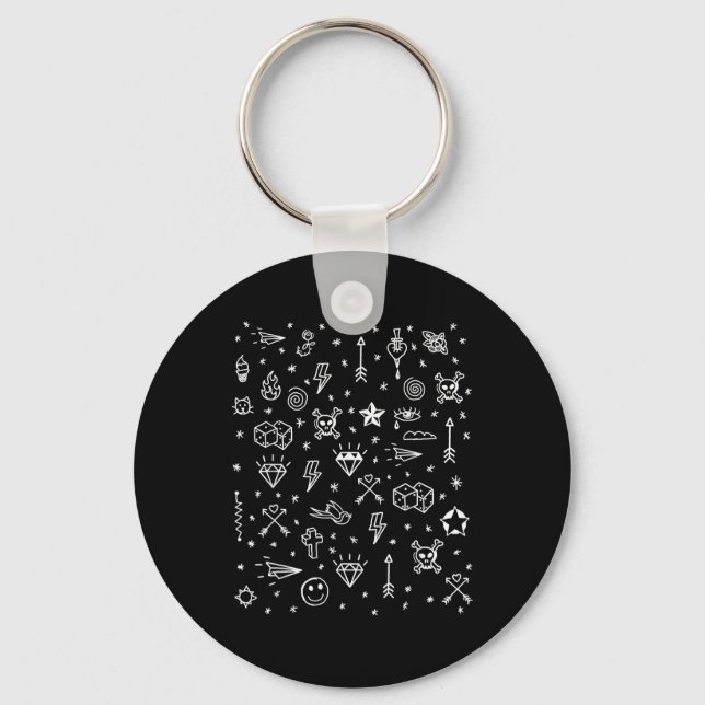 American Tattoo Flash, Traditional Tattoo Designs  Keychain (Front)