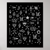 Tattoo flash poster | Zazzle