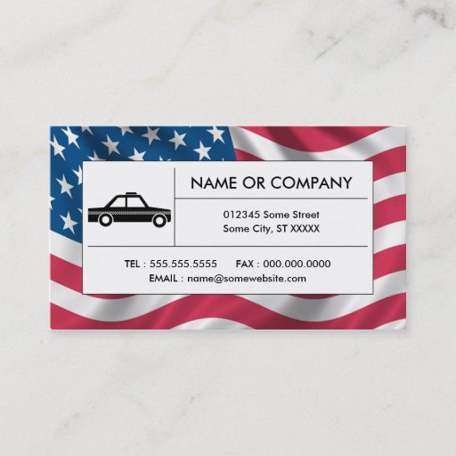 Customizable american taxi cab business cards