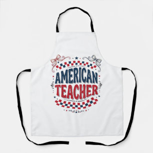 American Teacher Patriotic Vintage Shirt Design_1 Apron