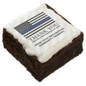 American Thin Blue Line | Custom Thank You Brownie (Angled)