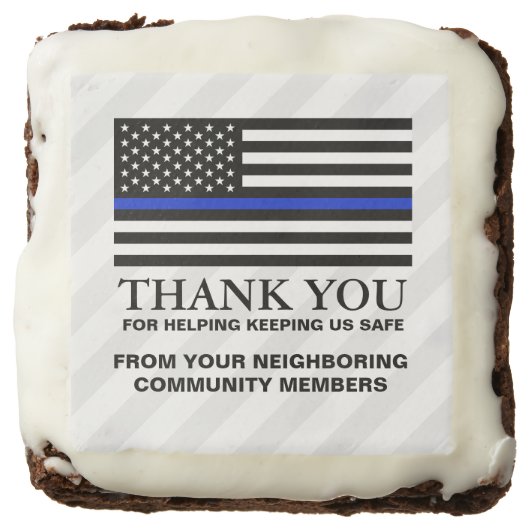 American Thin Blue Line | Custom Thank You Brownie (Front)
