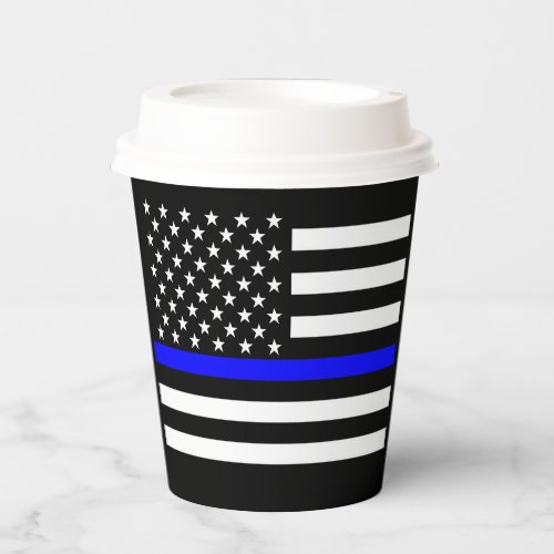 American Thin Blue Line Decor Paper Cups