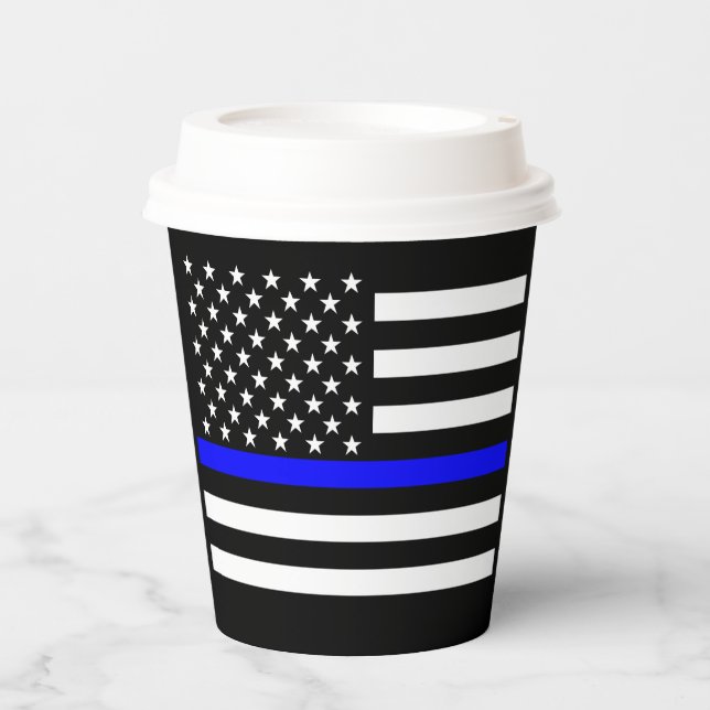 American Thin Blue Line Decor Paper Cups (Front)