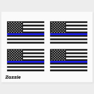 American Thin Blue Line Decor Rectangular Sticker