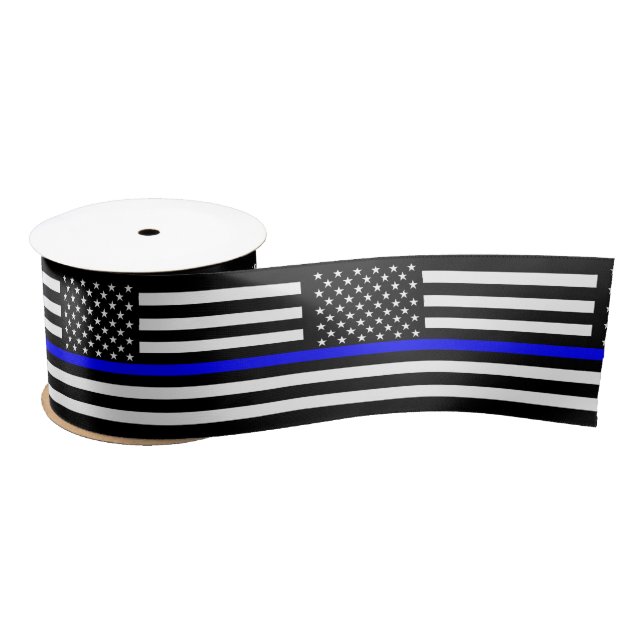 American Thin Blue Line Decor Satin Ribbon (Spool)
