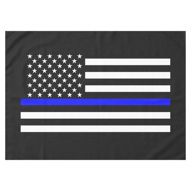 American Thin Blue Line Decor Tablecloth (Front (Horizontal))