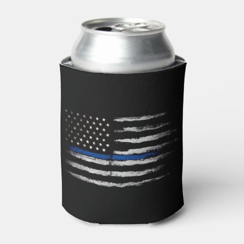 American Thin Blue Line flag Can Cooler