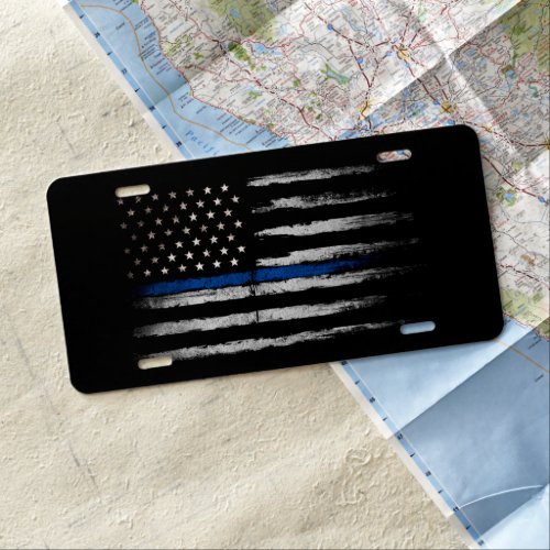 American Thin Blue Line flag License Plate