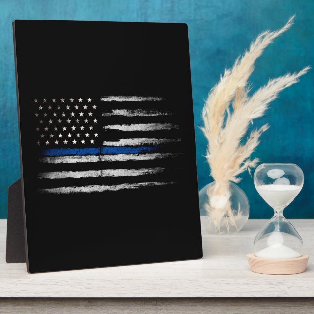 American Thin Blue Line flag Plaque (Side)
