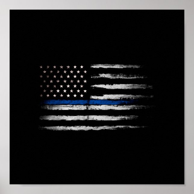 American Thin Blue Line flag Poster (Front)
