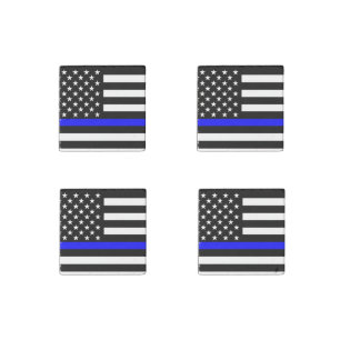 American Thin Blue Line Flag Stone Magnet