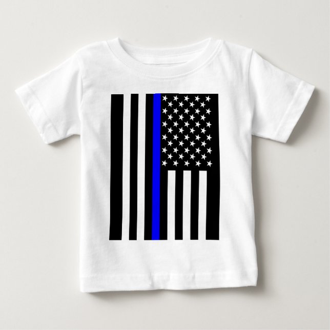 American Thin Blue Line Graphic Baby T-Shirt (Front)
