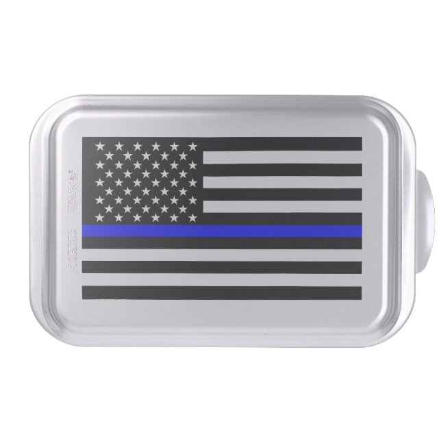American Thin Blue Line Graphic Cake Pan (Front)