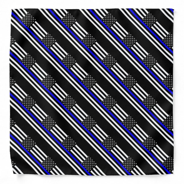 American Thin Blue Line Graphic Decor Bandana (Front)