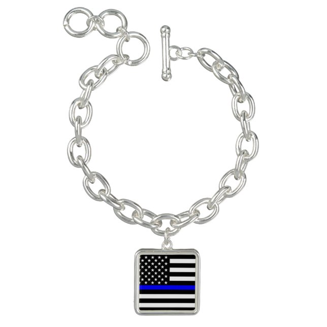 American Thin Blue Line Graphic Decor Bracelet (Product)