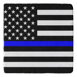 American Thin Blue Line Graphic Decor Trivet