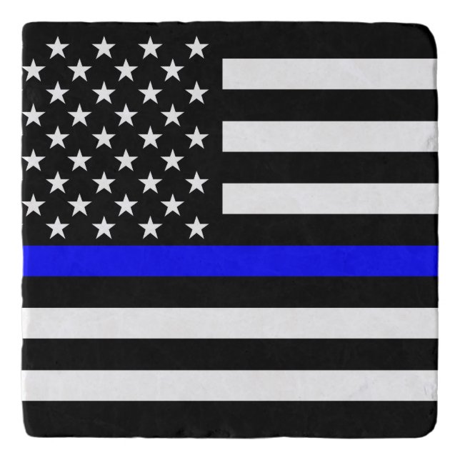 American Thin Blue Line Graphic Decor Trivet (Front)