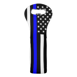 American Thin Blue Line Graphic Decor Wine Bag