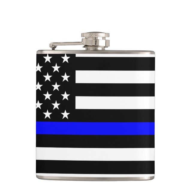 American Thin Blue Line Graphic Flask (Front)