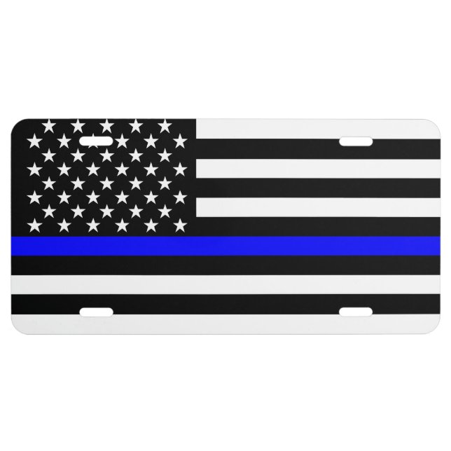 American Thin Blue Line Graphic License Plate (Front)