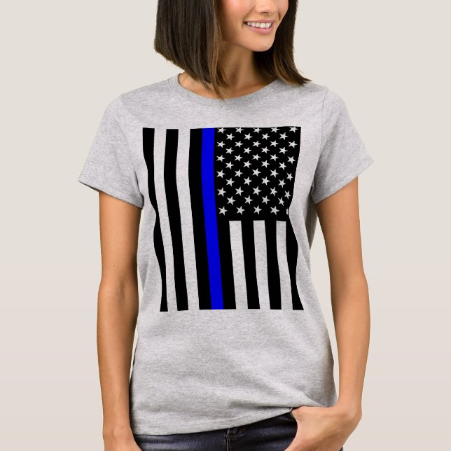 American Thin Blue Line Graphic T-Shirt (Front)