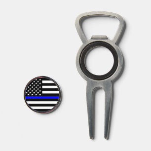 American Thin Blue Line Symbolic on on a Divot Tool