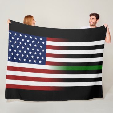 American/Thin Green Line Flag Fleece Blanket American/Thin Green Line Flag Fleece Blanket