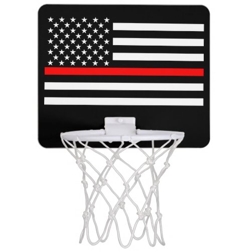 American Thin Red Line Graphic Decor Mini Basketball Hoop