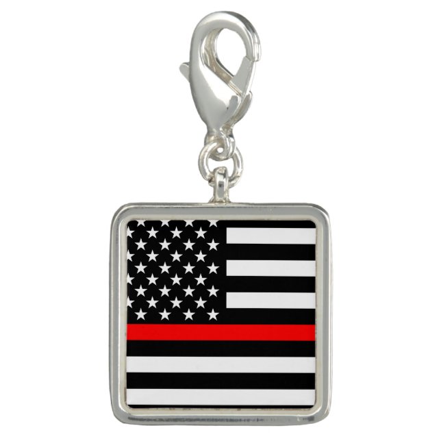 American Thin Red Line Graphic Decor on a Charm (Front)