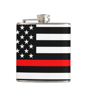 American Thin Red Line Graphic Flask