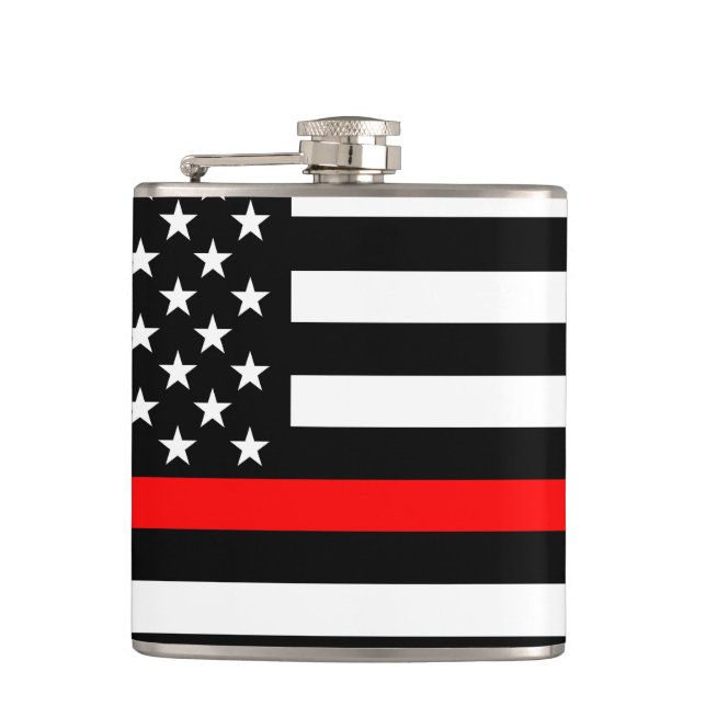 American Thin Red Line Graphic Flask (Front)