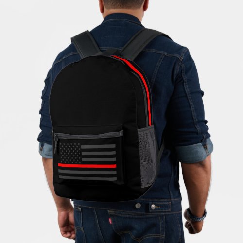 American Thin Red Line Symbolic on  a Printed Backpack