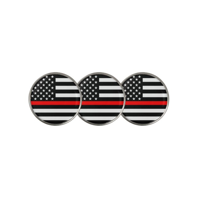 American Thin Red Line Symbolic on on a Golf Ball Marker (3 Up)