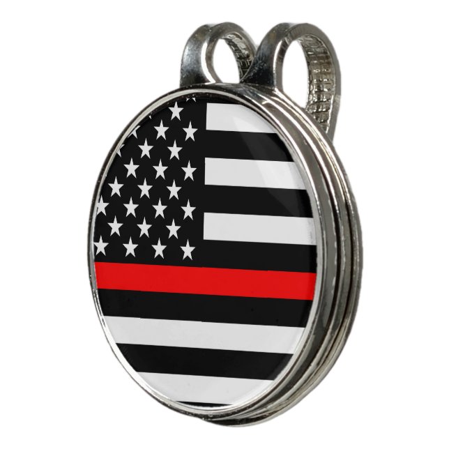 American Thin Red Line Symbolic on on a Golf Hat Clip (3/4)