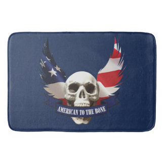 American to the Bone Skull Bathroom Mat