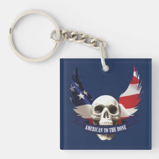 American to the Bone Skull Keychain