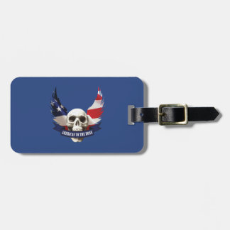 American to the Bone Skull Luggage Tag