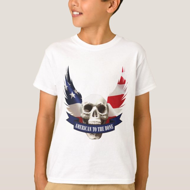 American to the Bone Skull T-Shirt (Front)